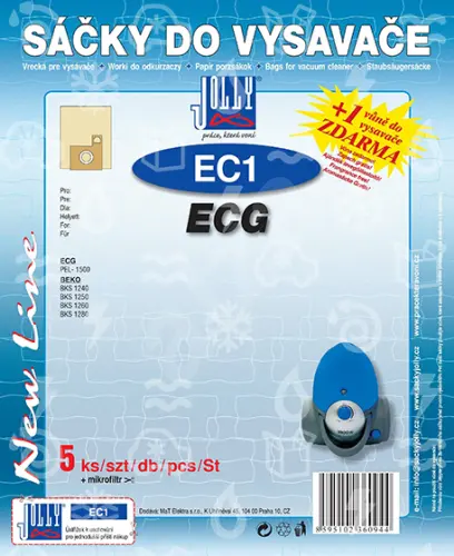 sáčky papírové JOLLY EC1, do vysavače BEKO BKS1240, balení 5ks + vůně